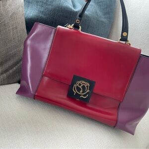 Chic Red and Purple Women's Shoulder Bag